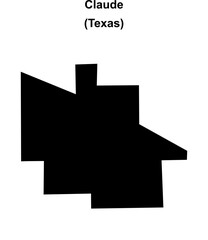 Claude (Texas) blank outline map
