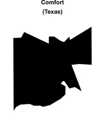 Comfort (Texas) blank outline map