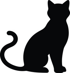 Simple and elegant black cat silhouette. Perfect for graphic design, animal themes, veterinary clinics, Halloween decorations, or a clean, modern pet vector icon