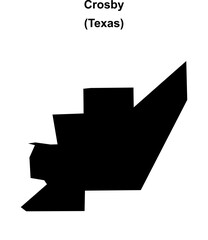 Crosby (Texas) blank outline map