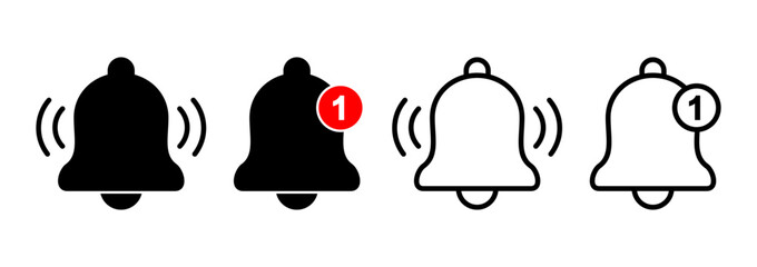 Bell icon logo design. Notification sign and symbol for web site design