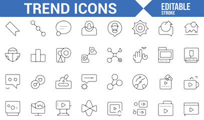 Trendy icons perfect for digital marketing, content creation, and video sharing.