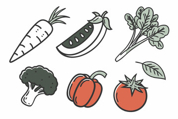 set of vegetables