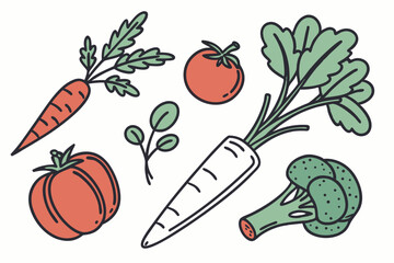 set of vegetables