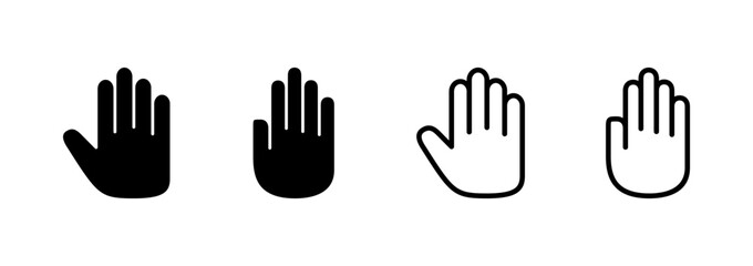 Obraz premium Hand icon logo design. hand sign and symbol. palm