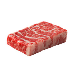 Premium wagyu beef cut raw fresh steak marbling texture delicious food isolated on transparent background, png 