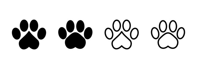 Fototapeta premium Paw icon logo design. paw print sign and symbol. dog or cat paw
