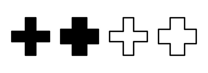 Plus icon logo design. Add plus sign and symbol