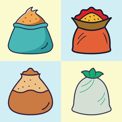 Soil Bag Flat Style Gardening Supply Vector Illustration

