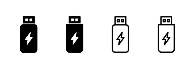 Usb icon logo design. Flash disk sign and symbol. flash drive sign. usb charging
