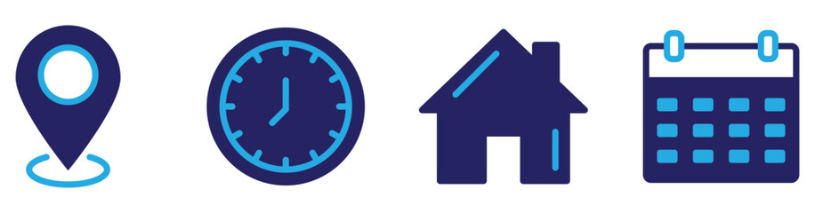 Address. time, and date icon vector. Event elements. vector stock. 
