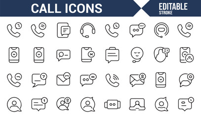 Icons representing communication tools such as calls, messages, and voicemail.