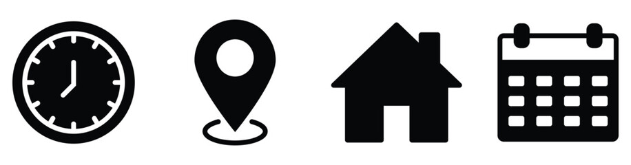 Address. time, and date icon vector. Event elements. vector stock. 