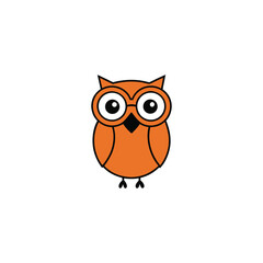 Cartoon Owl Wearing Glasses Vector Design