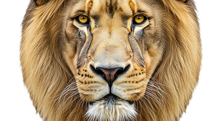 Close-up Face of Majestic Lion with Intense Gaze