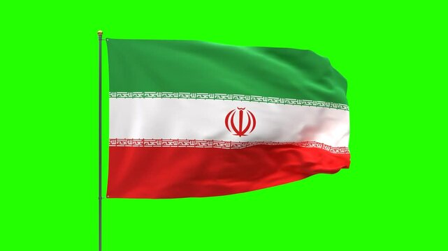 Looping video of the Iran flag on a green screen