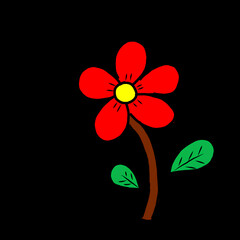 red flower vector