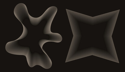 Obraz premium 3D Star Illustration Vector Design – Metallic Starfish, Christmas Ornament, Ninja Star, Cross Symbol, Decorative Icon Shape for Art and Pattern Projects