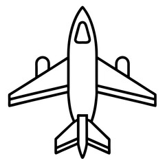 Minimalist Airplane Icon – Line Art Vector Illustration

