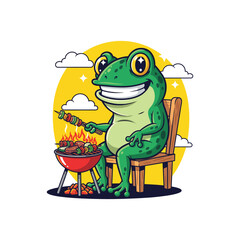 funny frog illustration