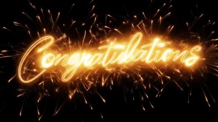 Sparkling Congratulations Text Animation for Celebrations and Special Occasions