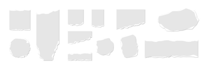 White Torn Paper. White Ripped Sheets Paper. Torn Sheets of Paper