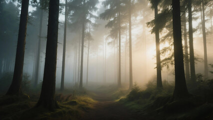 Misty Morning in Enchanted Forest