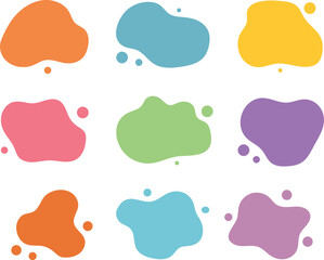 Colorful abstract liquid shapes in a grid design for design elements and backgrounds