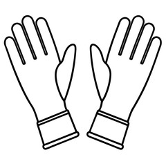 Sterile Gloves Line Art Vector