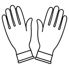 Sterile Gloves Line Art Vector