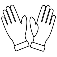 Sterile Gloves Line Art Vector