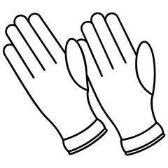 Sterile Gloves Line Art Vector