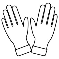 Sterile Gloves Line Art Vector