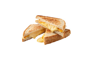 Fresh Cheese Sandwich Cutout Isolated on Clean White Background

