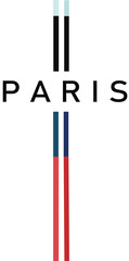 Paris in Graphic Design: A simple graphic representation of Paris, ideal for travel or branding materials, evokes the city's elegance and visual character.