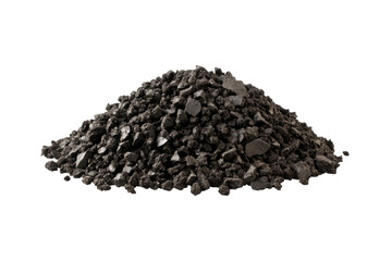 Dark, chunky aggregate pile