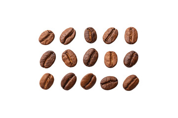 Collection of Coffee Beans Isolated on White Background

