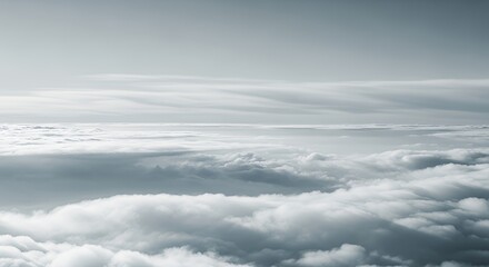 Obraz premium White Clouds Aerial View Soft Gray Sky Cloudscape Above Horizon