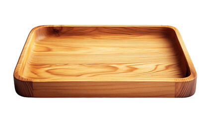 Empty wooden rectangular serving tray