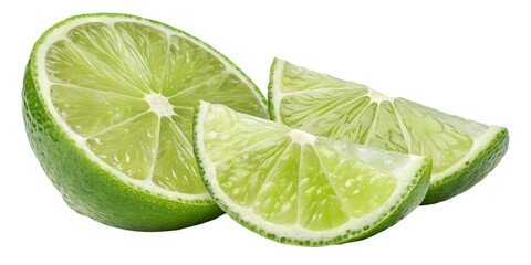 Fresh Lime Wedge Isolated on White