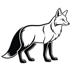 Obraz premium Black Fox Silhouette Icon for Forest and Wildlife Themes