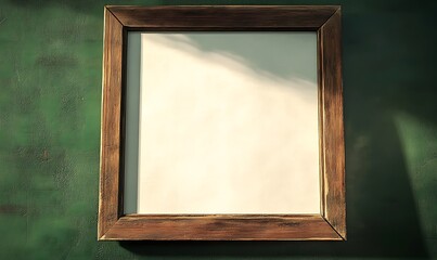 A wooden frame with a blank white space inside it
