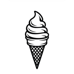 Delicious swirl soft serve ice cream cone
