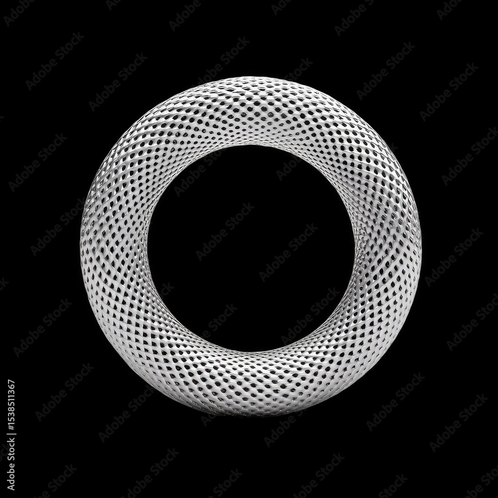Poster abstract circular shape with mesh texture and light reflection
