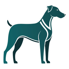 Sleek teal dog illustration stands with confidence showcasing clean lines and a minimalist aesthetic