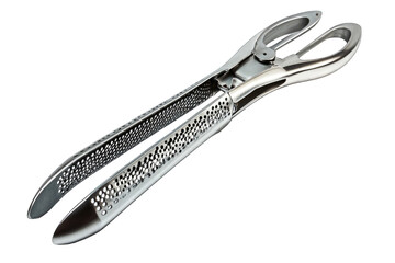 Obraz premium Metal dental tool, angled view