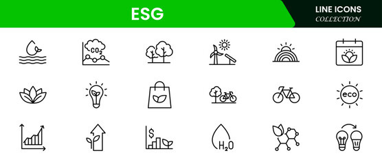 Strategic vector web line icons depicting ESOP, employee ownership, stock plans, benefits, and financial empowerment for workforce engagement.