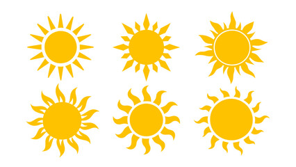 Sun icons vector isolated on tranparent background. Shine sun ray set. Sunshine vector sign.