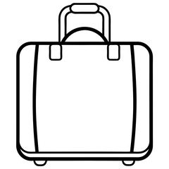 Minimalist Line Art Luggage Bag Icon – Vector Outline Illustration