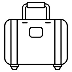 Minimalist Line Art Luggage Bag Icon – Vector Outline Illustration